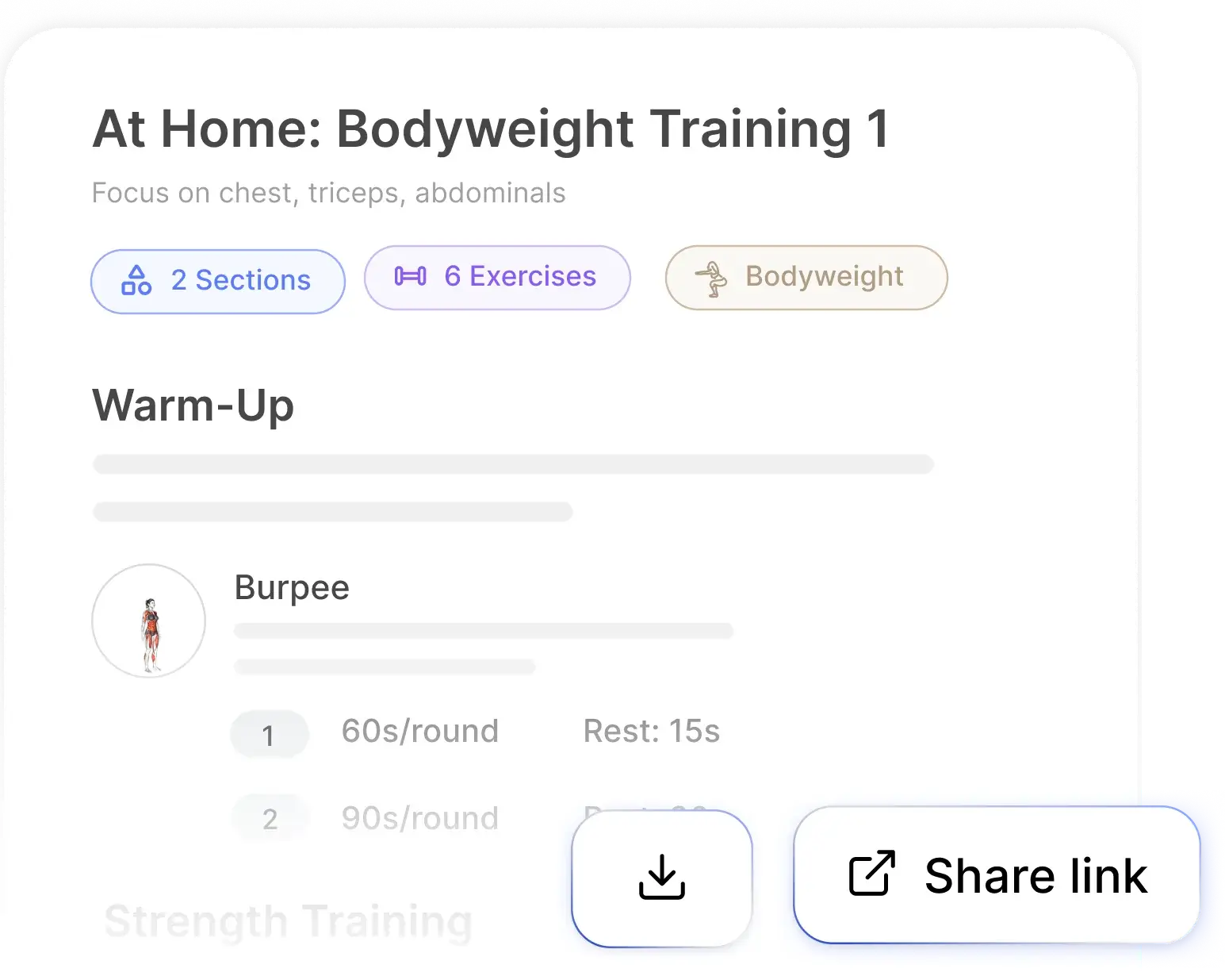 automated workout summary